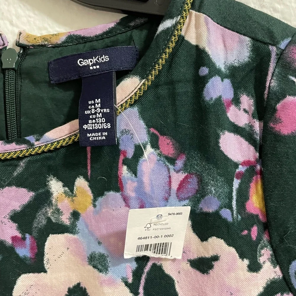 GAP Kids Green and Pink Floral Dress